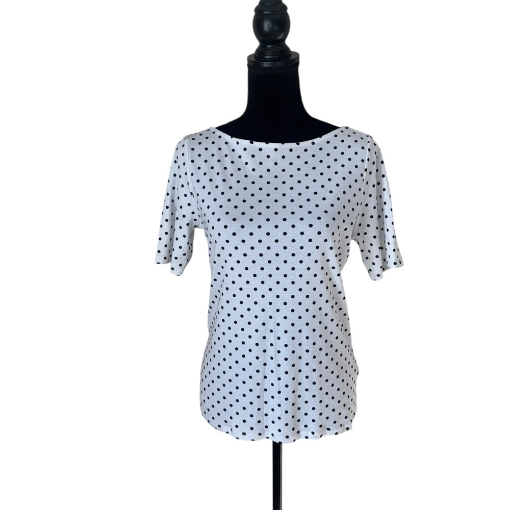 Lauren Ralph Lauren shortsleeved polka dot stretch classic T shirt size large